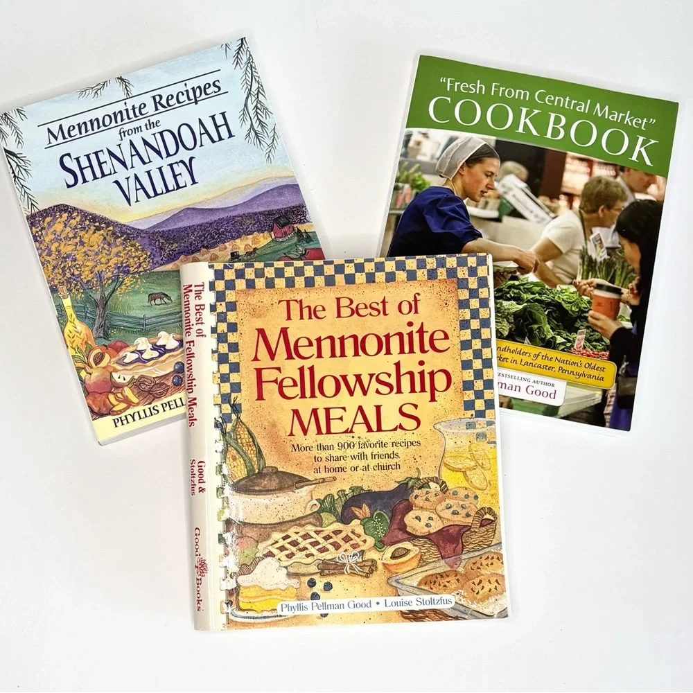 3 Mennonite Cookbooks by Phyllis Pellman Good Amish Recipes